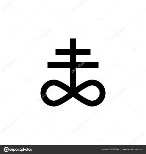 Сатанизм Левиафан крест знак значок. Элемент религии знак значок для ...