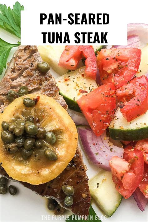 Pan Seared Tuna Steaks With Lemon Caper Sauce