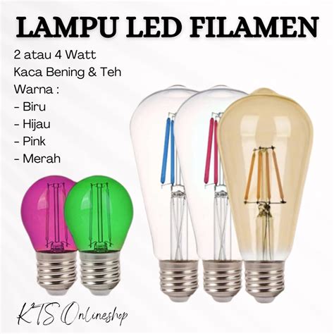 Jual Lampu Led Filamen W W Bohlam Pijar Edison Cafe Dekorasi G