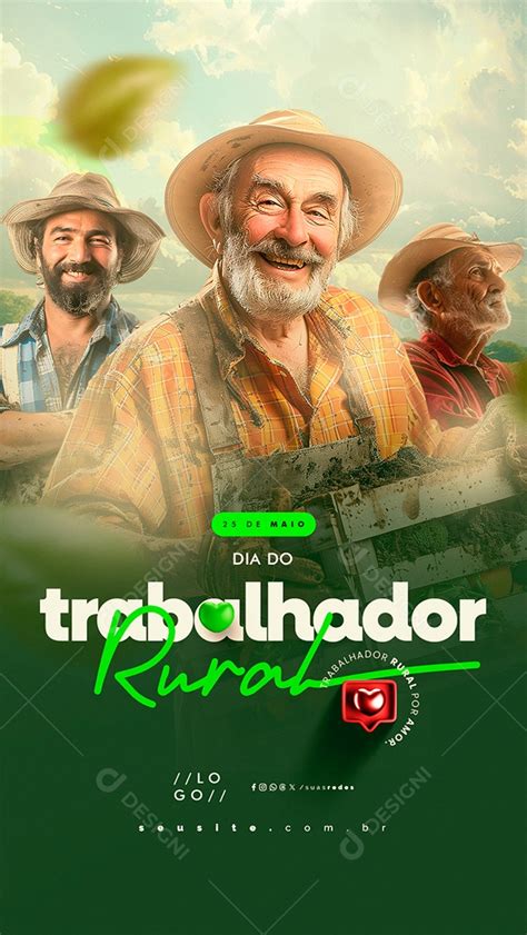 Story Dia do Trabalhador Rural 25 de Maio Social Media PSD Editável