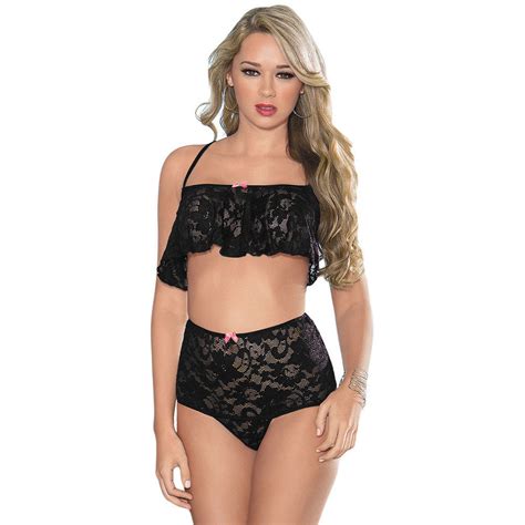 Free Size Black Full Coverage Lingerie Set LS Dress Sexy