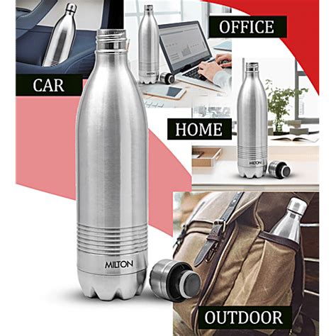 Buy Milton Water Bottle Thermosteel Hour Hot Cold Silver Duo Deluxe Online At Best