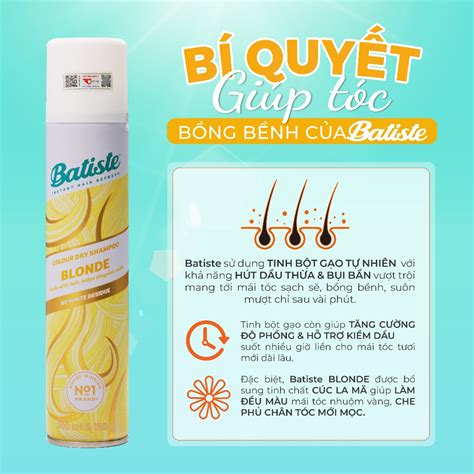D U G I Kh Batiste Cao C P Cho T C S Ng M U Batiste Dry Shampoo Blonde Ml