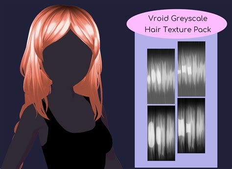 Vroid Studio Greyscale Hair Texture Pack Etsy