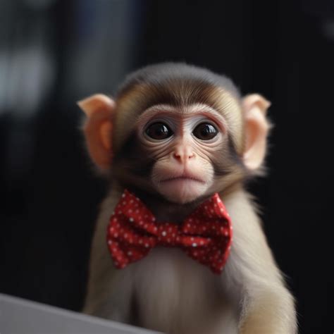 Premium Ai Image A Monkey With A Bow Tie