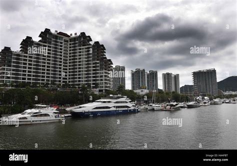 Sanya China S Hainan Province Th Nov Boats Berth At An