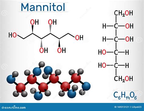 Mannitol Mannite Manna Sugar Molecule Used As Sweetener Drug Etc Stock Image