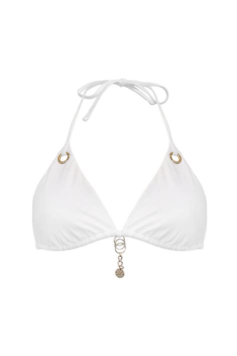 St Barts Non Wired Triangle Bikini Top In White Pour Moi