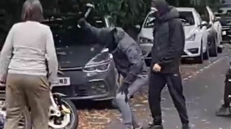 Shocking Moment Masked Thugs Armed With Hammers Attempt To Steal