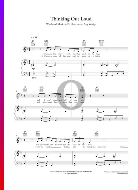 Thinking Out Loud Ed Sheeran Sheet Music