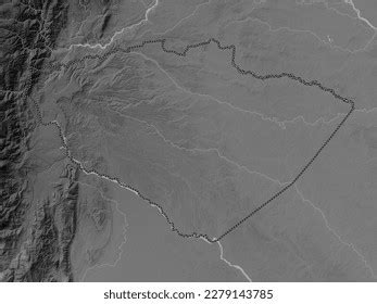 Pastaza Province Ecuador Grayscale Elevation Map Stock Illustration