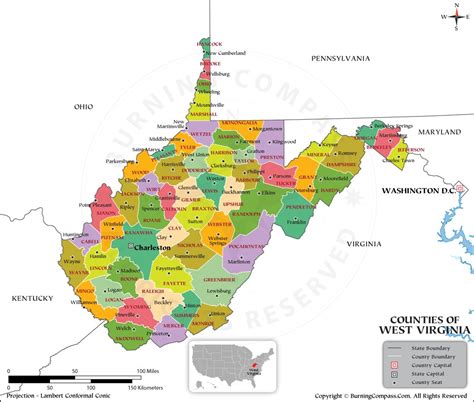 West Virginia County Map