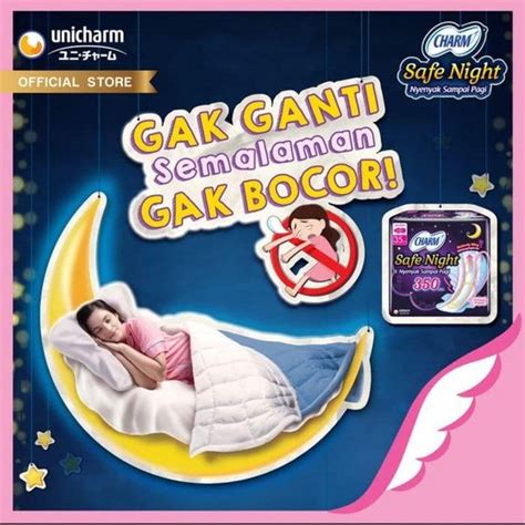 Jual Pembalut CHARM Safe Night 35 CM Wing 18 Pads Softex Butterfly Wing