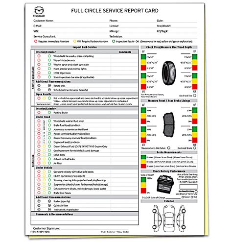 Visual Vehicle Inspection Sheet Multi Point Vehicle Inspection