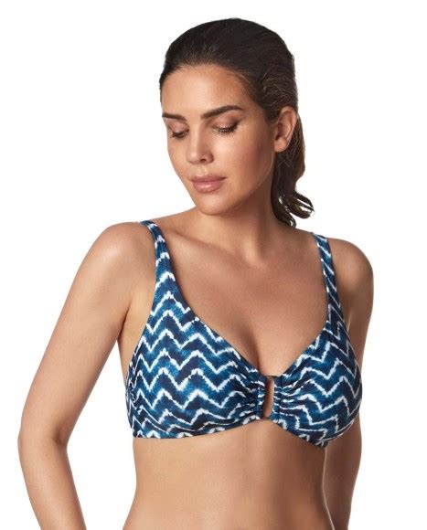 Top Bikini Capacidad Triangular Con Copa Estampado Turquoise Bikini Bikini