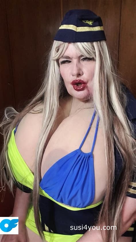 Sexy Susi As A Stewaress With Cup K Tits Giving Blowjob To Squirtingtoy