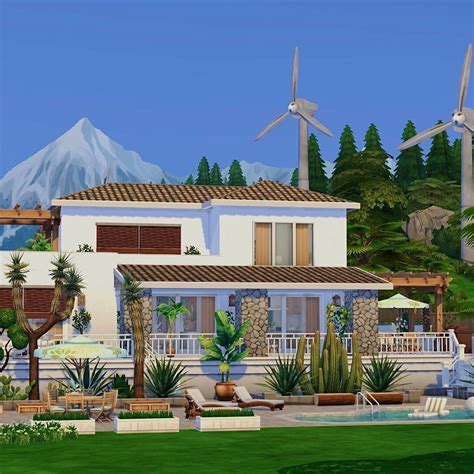 Modern Greek House | No CC - The Sims 4 Rooms / Lots - CurseForge