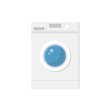 Washing Machine Flat Design Vector Illustration Laundry Service Room