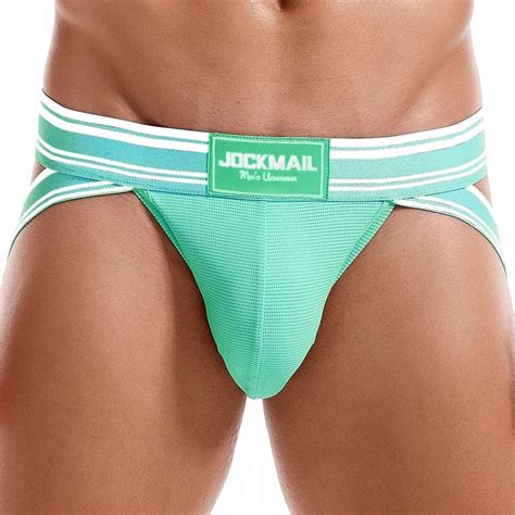 JOCKMAIL Tanga De Malla Para Hombre Ropa Interior Sexy Gay Bragas Con Bolsa Calzoncillos