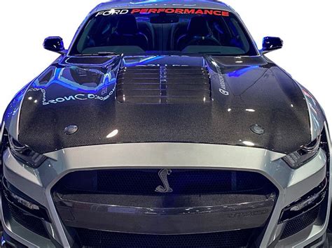 2018 2023 Mustang Shelby GT500 Double Sided Carbon Fiber Hood