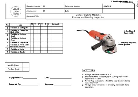 Grinder Inspection Checklist | PDF | Electrical Connector | Electrical ...