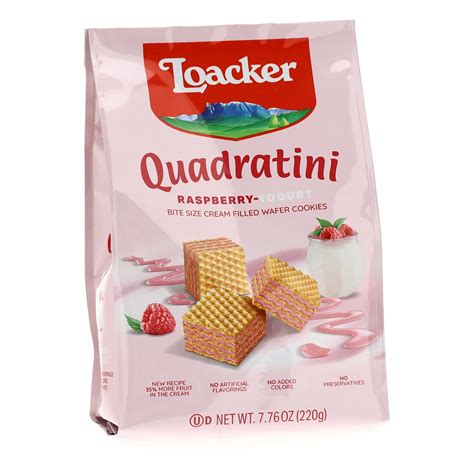 Amazon Loacker Quadratini Premium Raspberry Yogurt Wafer Cookies