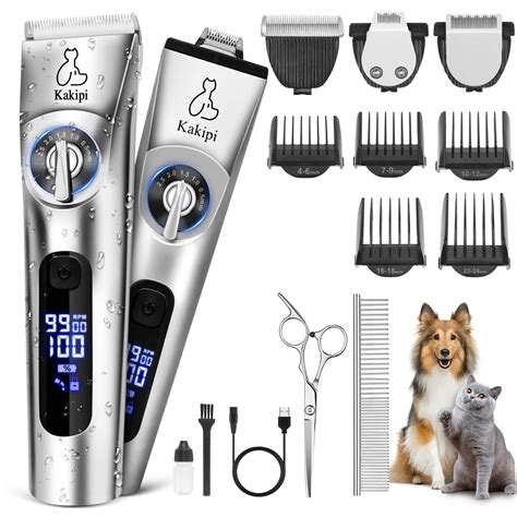 3 in 1 Low Noise Dog Clippers for Grooming, Adjustable Dog Grooming Kit for Thick Hair, IPX7