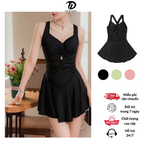 Bikini mảnh Tuvada đi biển đồ bơi nữ basic bộ áo tắm biển liền thân cao cấp BLX Shopee