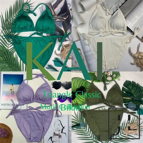 Jual Kai Solid Bikini Set Bikini Pantai Bikini Segitiga Bikini Sexy Baju Renang