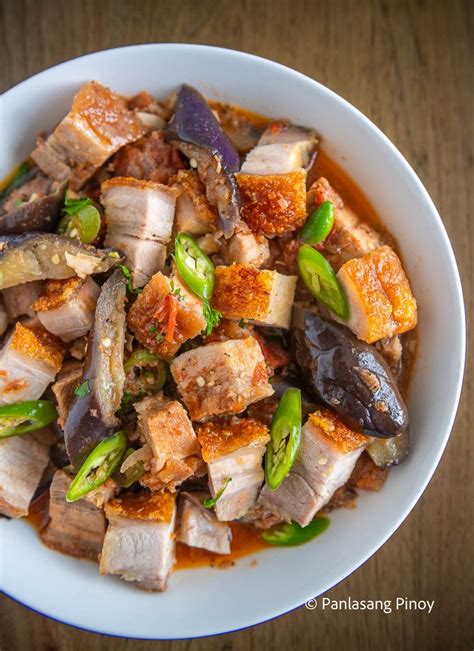 Binagoongan Bagnet With Talong Recipe Pork Belly Recipes Filipino