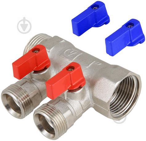 ᐉ Коллектор Valtec VTc.580.N с отсекающими шаровыми кранами на 2 выхода ...