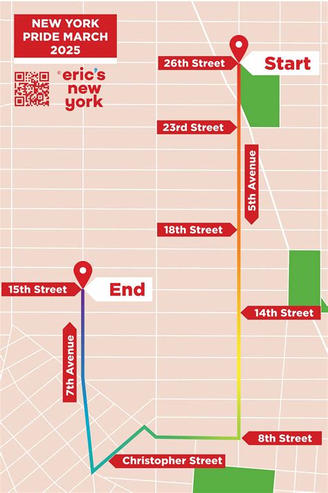 This official map explains the entire pride parade nyc route 16