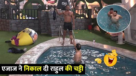 Bigg Boss 14 Eijaz Khan Take Out Rahul Mahjans Underwear Youtube