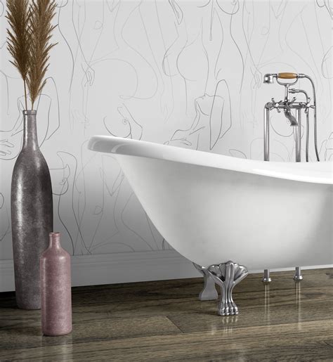 Removable Wallpaper Nude Women Female Body Luxury Décor Figure Drawing Wall Art Wall Design