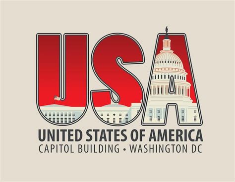 Premium Vector | Banner with letters USA and Capitol building