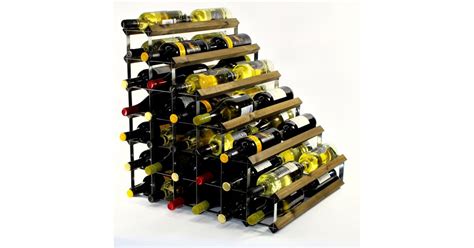 Cranville Wine Racks Double Depth Wine Rack Ready Assembled Walnut