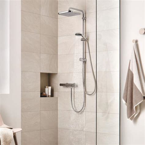 Grohe Vitalio Start 250 Cube Flex Wall Mounted Shower System With