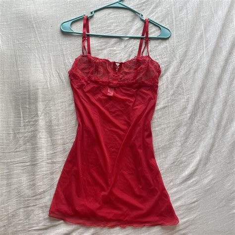 B Temptd Red Mesh Lingerie Dress So So Depop