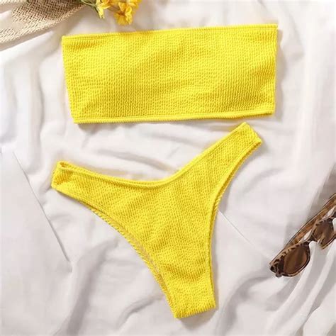 Set De Bikini Brasileño For Praia Bandeau Para Mujer Cuotas sin interés