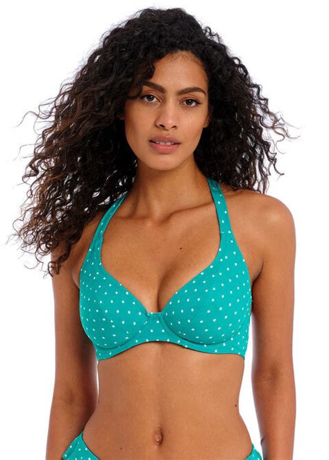 Biustonosz kąpielowy Freya Swim JEWEL COVE AS MAR Uw Halter Bikini Top Marine Marine Stroje