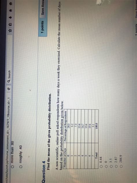 Solved Find The Mean Of The Given Probability Distribution