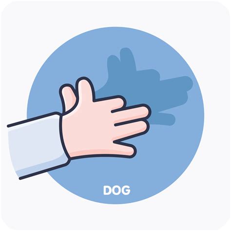 Hand Shadow Artwork Featuring Silhouettes Of Dog Vector Design And