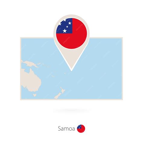 Premium Vector Rectangular Map Of Samoa With Pin Icon Of Samoa