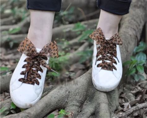 130 см SENTCHARM модная леопардовая лента с принтом обувные шнурки для ...