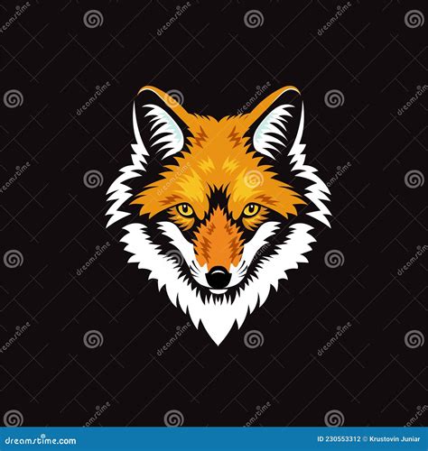 Red Fox Head Muzzle Vector Illustration Stock Vector Illustration Of