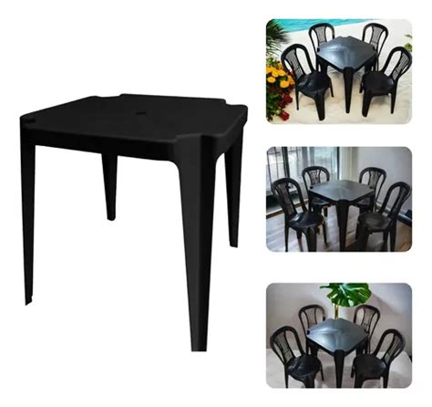 Mesa De Bar Plastico Usada - Mesa De Plástico Quadrada Monobloco Bar Lanchonete Jardim | MercadoLivre