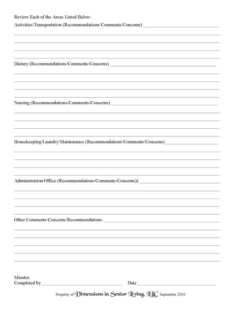 Resident Council Meeting Template