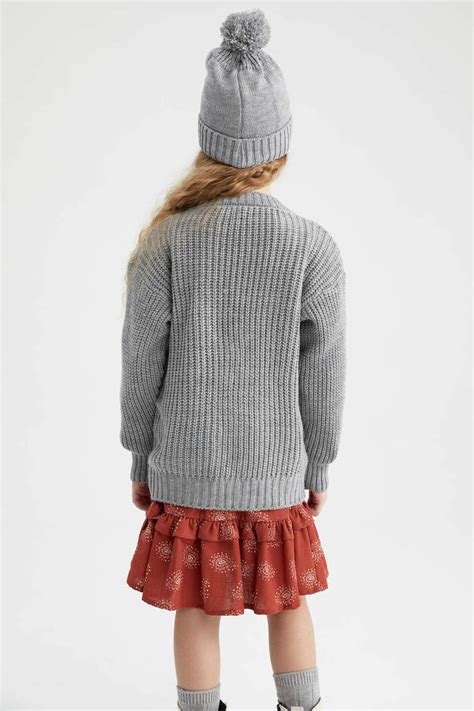 Антрацит Девочки и подростки Кардиган с V образным вырезом для девочек ...