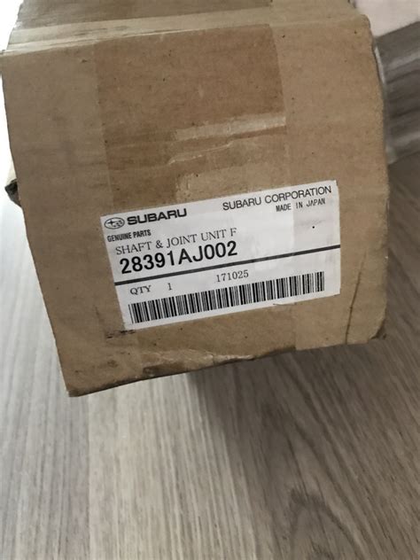 28391AJ002 Вал шруса SUBARU | Запчасти на DRIVE2
