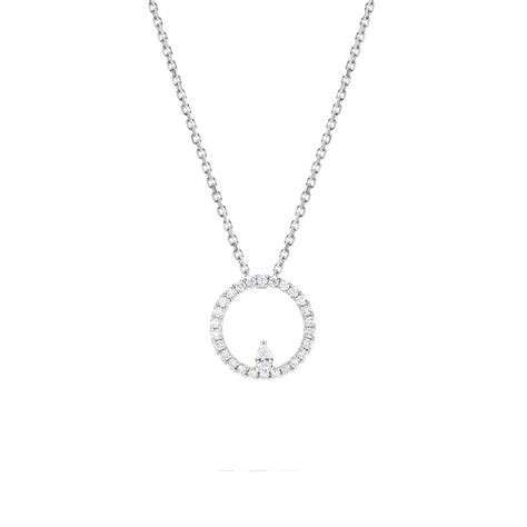 18ct White Gold Diamond Halo Pendant Laings